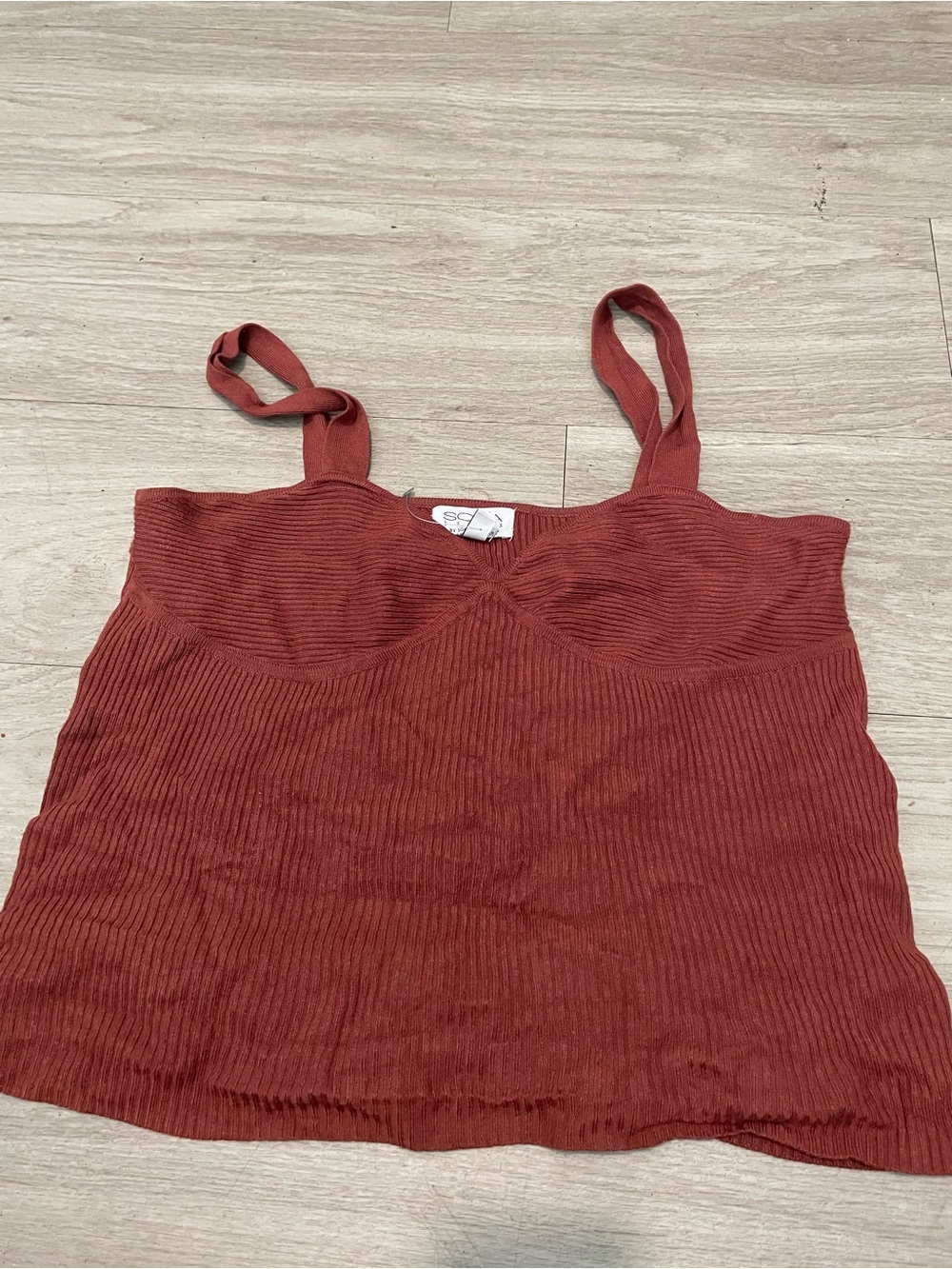 sofia by sofia vergara Ribbed Rust Camisole Tank - Picture 1 of 2